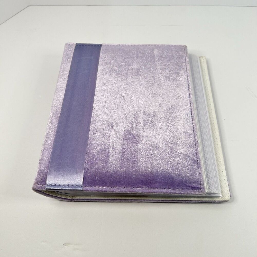 Vintage Lavender Velvet Photo Album 4x6 Slip-In Pocket Brag Book Unused